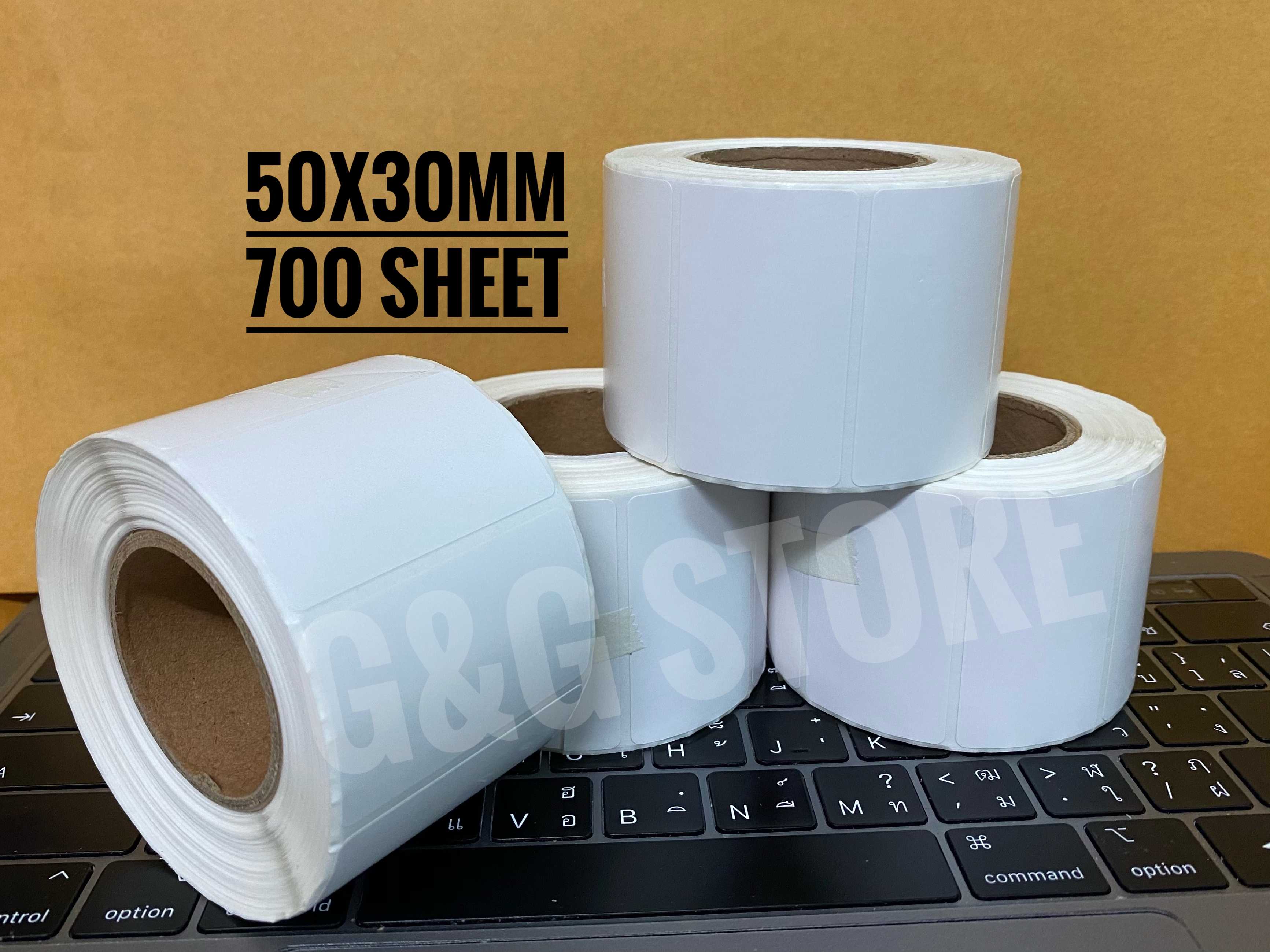 Sticker ความร้อน 50mm สำหรับฉลากสินค้า ใช้กับเครื่องพิมพ์ฉลากความร้อน 50x30 50x50