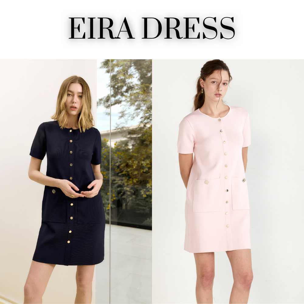 Mave เดรสรุ่น Eira dress สี Beige,Navy,Pink