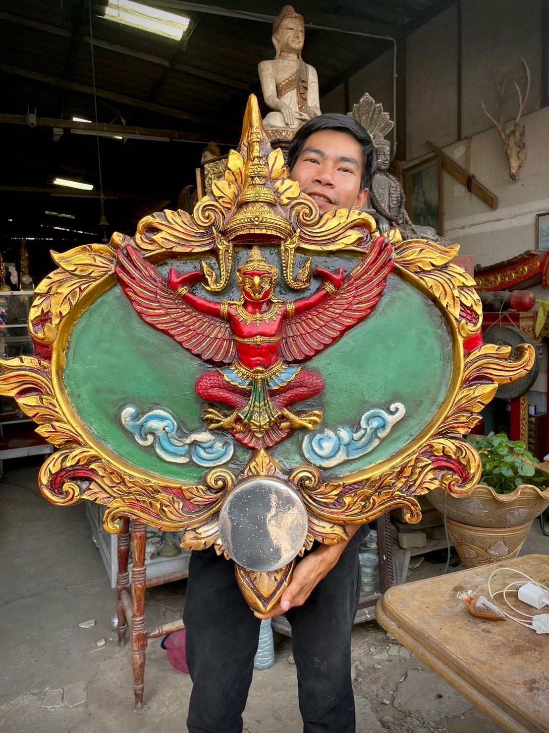ซุ้มพญาครุฑ ขนาด1เมตร พญาครุฑติดซุ้ม
