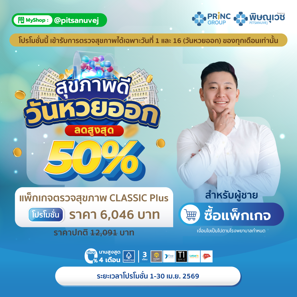 แพ็กเกจตรวจสุขภาพ Classic Plus สำหรับผู้ชาย อายุ 35-45 ปี