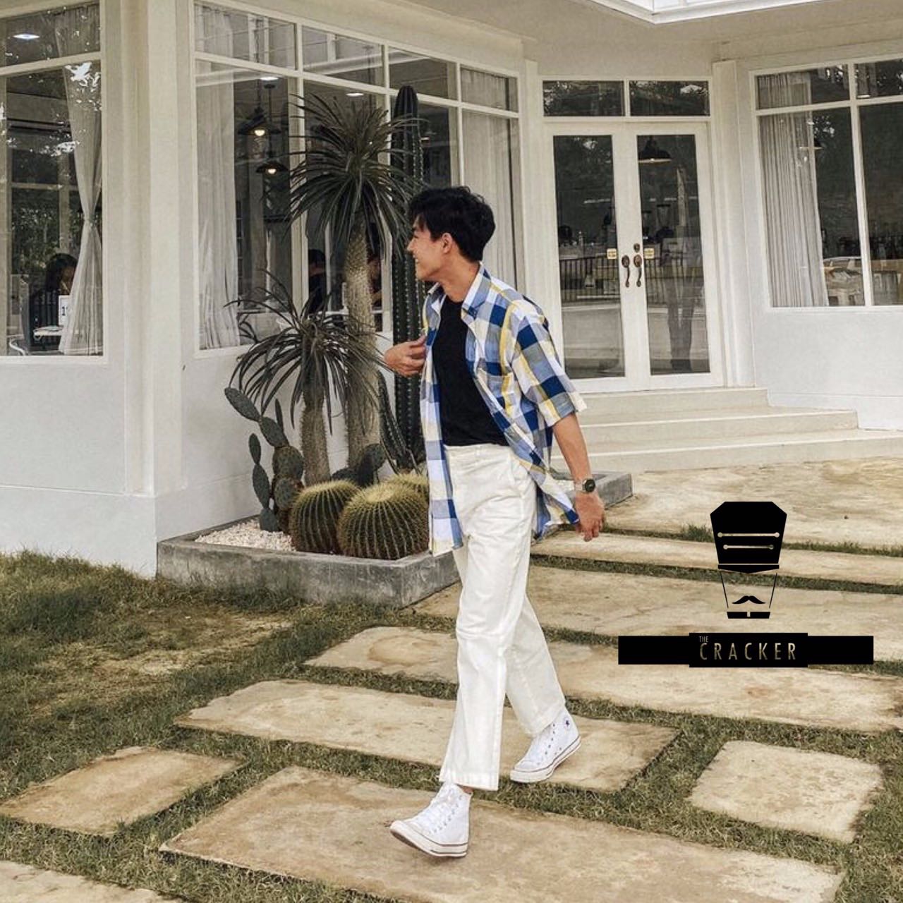EXTRA LONG SHIRT : Scott BLUE-YELLOW