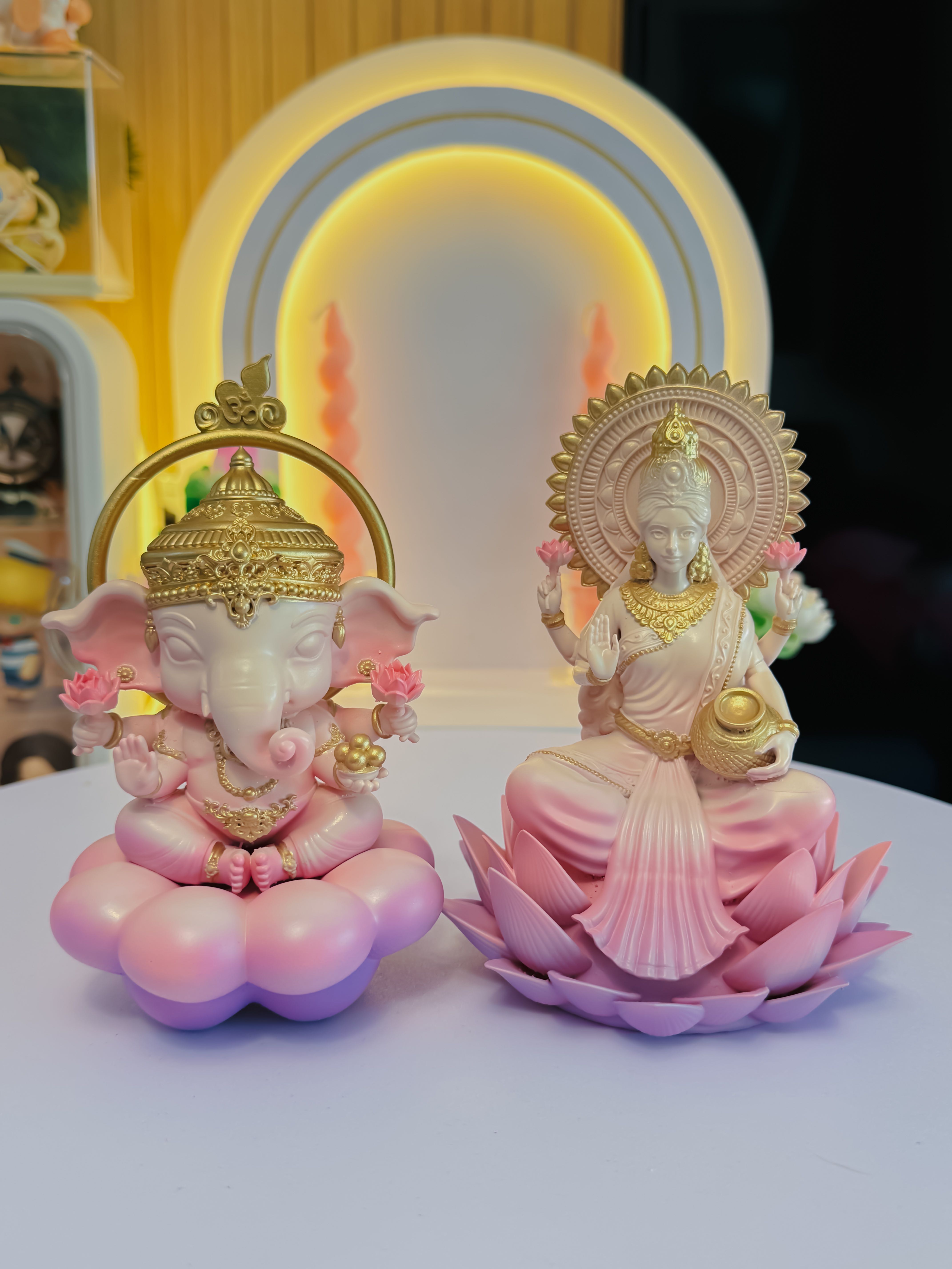 โปรคู่ องค์พิฆเนศ+แม่ลักษมี 15 cm
