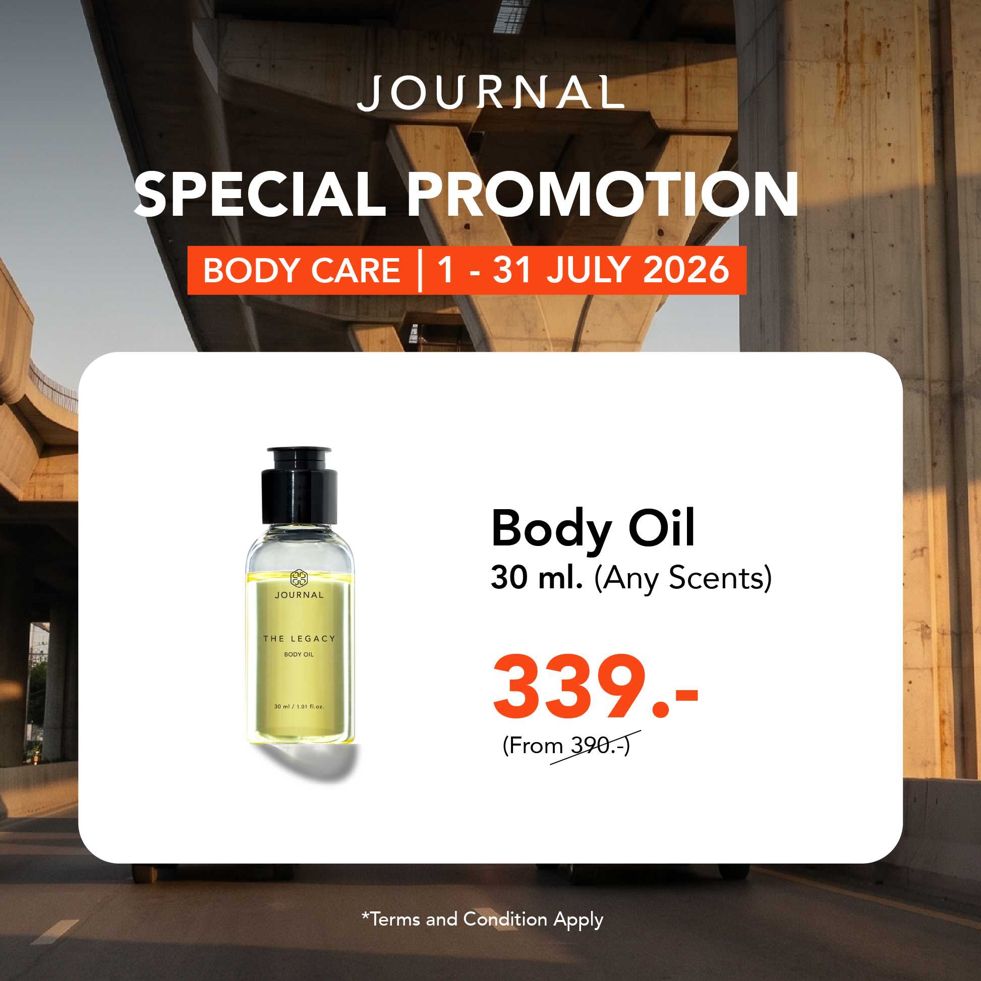 July Special✨ Body Oil 30 ml ราคาพิเศษ 339.- (ปกติ 390.-) และของแถมฟรี 3 รายการ
