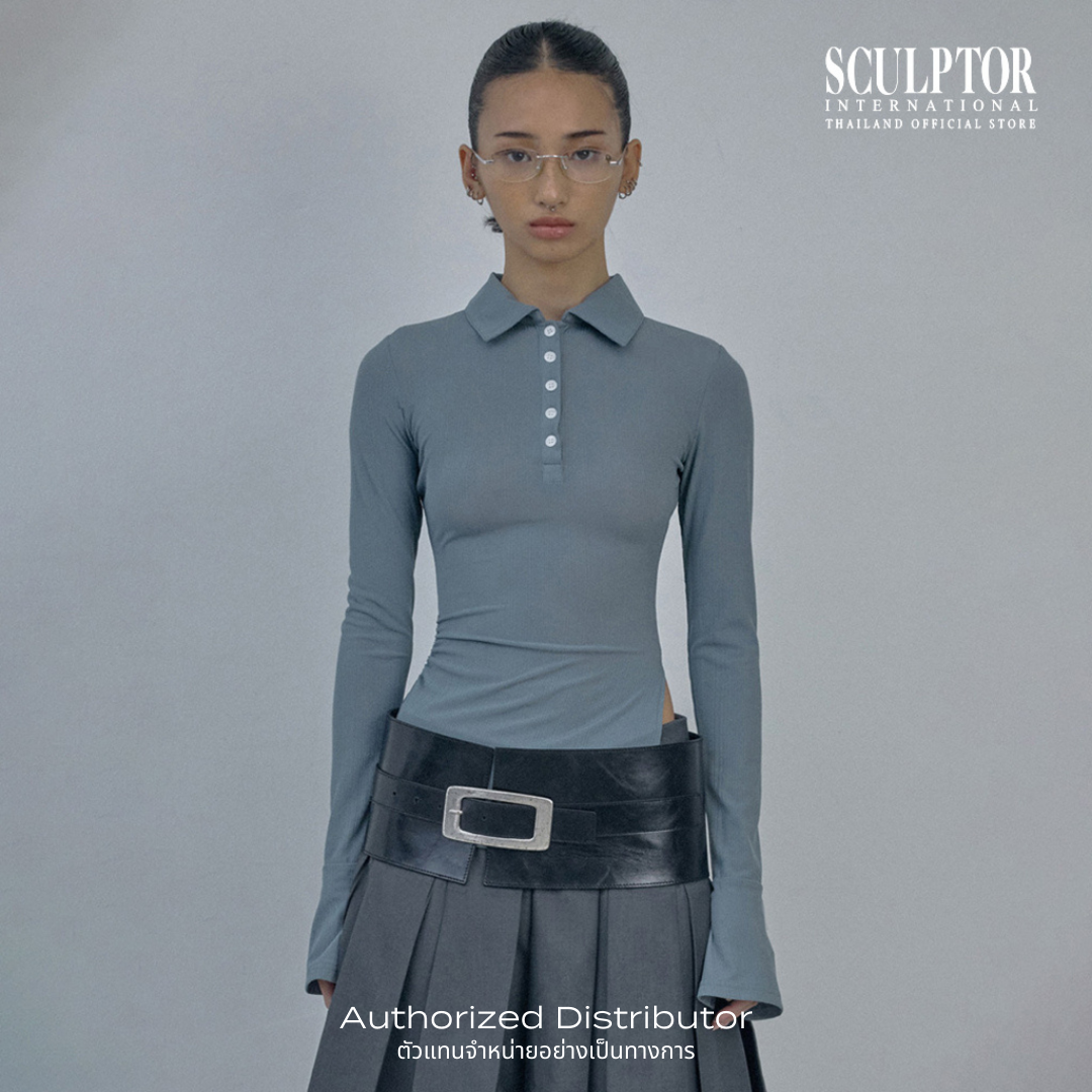 SCULPTOR® เสื้อยืด Button Down Bell Sleeve Tee
