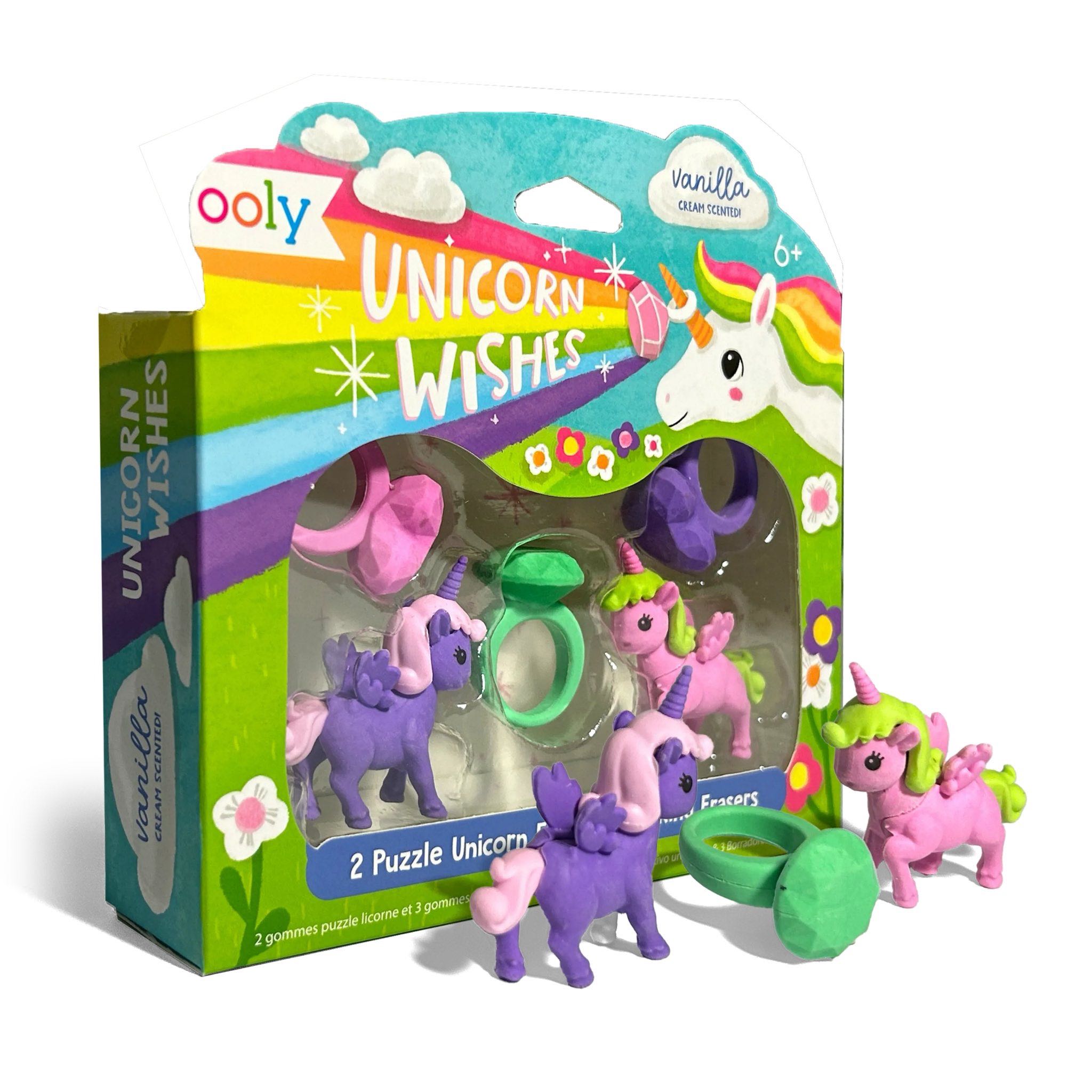 Unicorn Wishes Scented Puzzle Erasers - Set of 5 new!