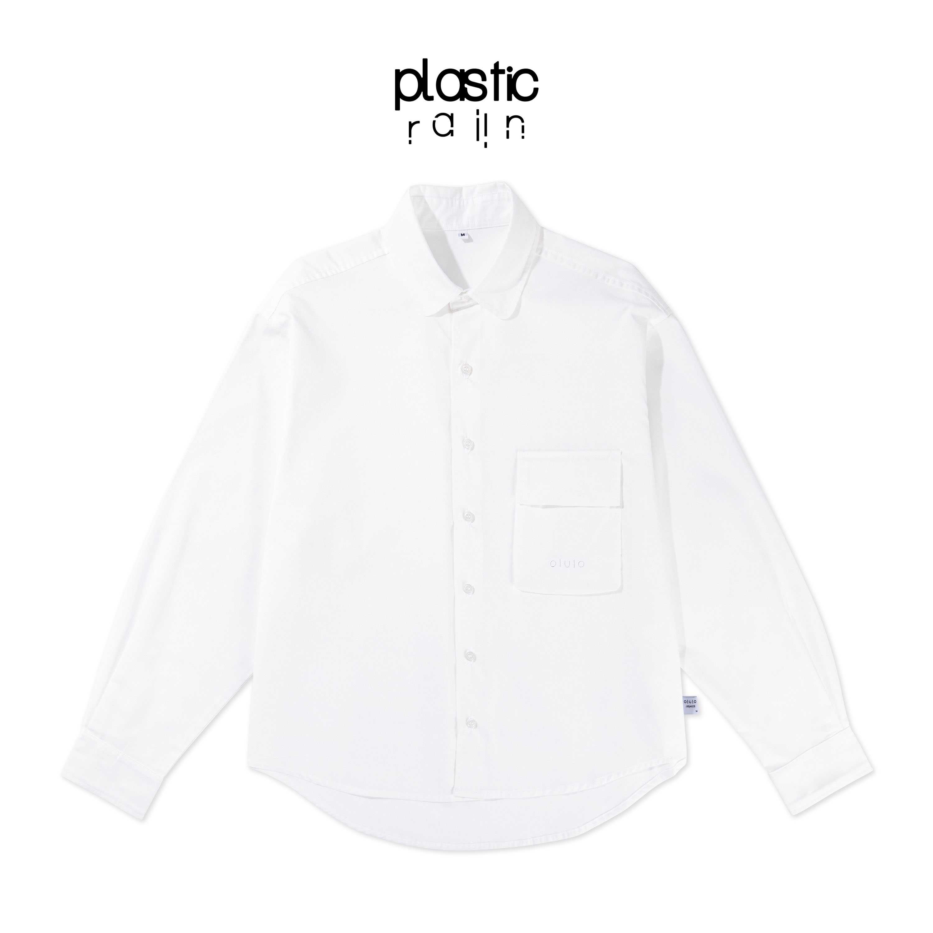 เสื้อเชิ้ตแขนยาวสีขาว  (White Crop Long Sleeve Shirt )