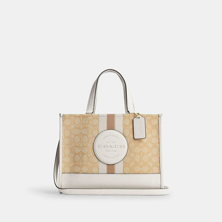 Coach CQ877 Dempsey Carryall (IMDQC) กระเป๋าถือผู้หญิง สี Im/Light Khaki Chalk