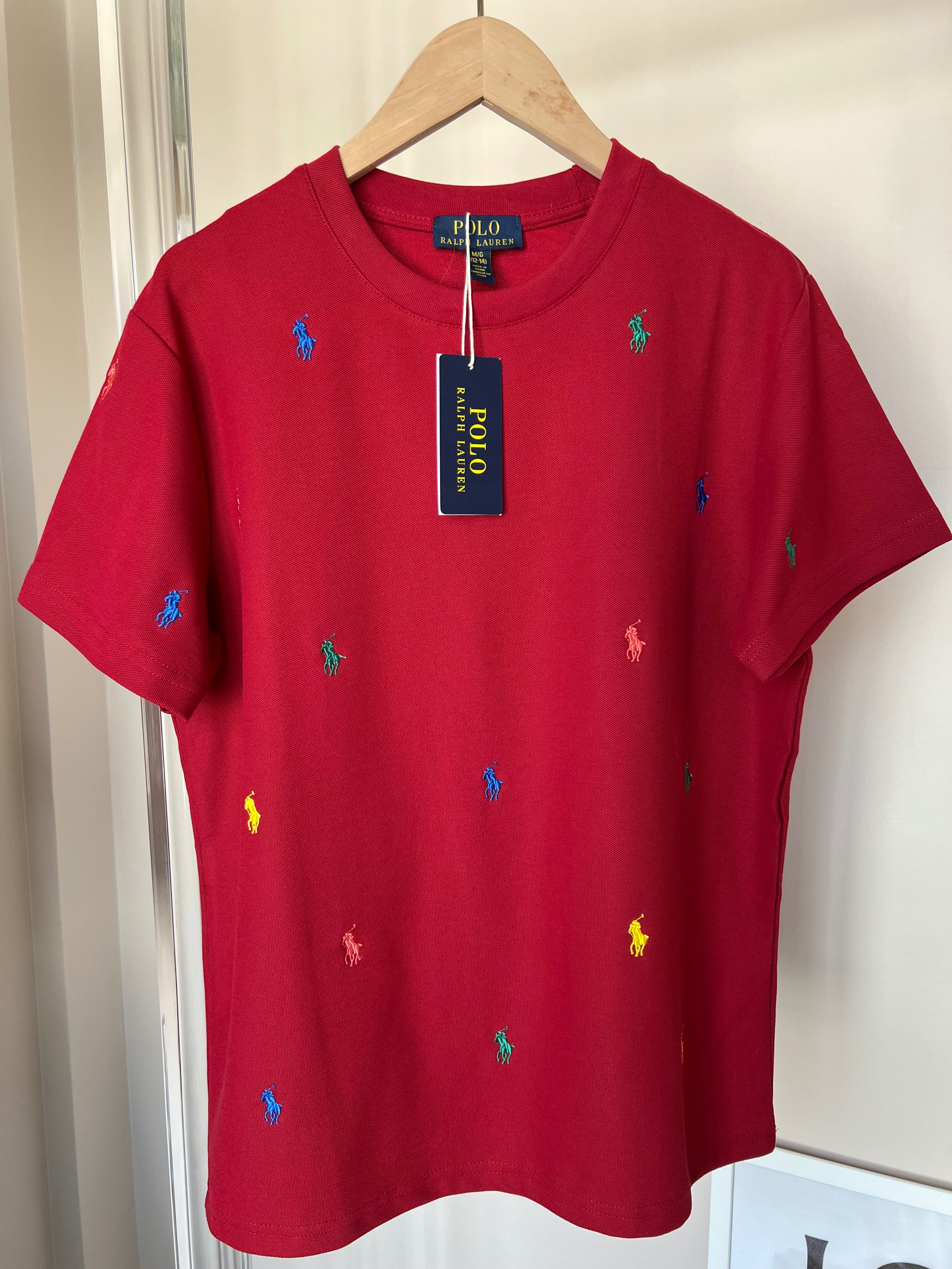 เสื้อยืด polo Ralph ปักlogo สีแดง