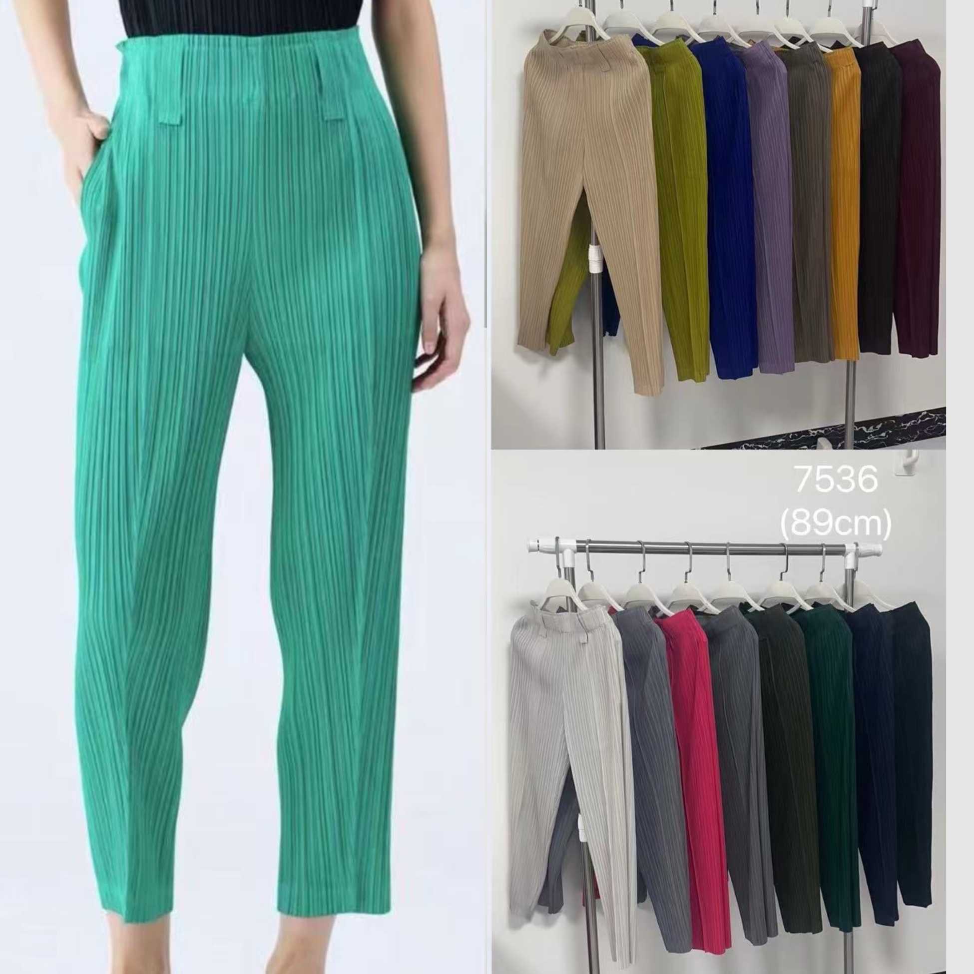 PleatByNisa A811 กางเกงอัดพลีท(มีแต่สีดำ) ผ้าพรีเมียม เนื้อผ้าคุณภาพ Polyester100%