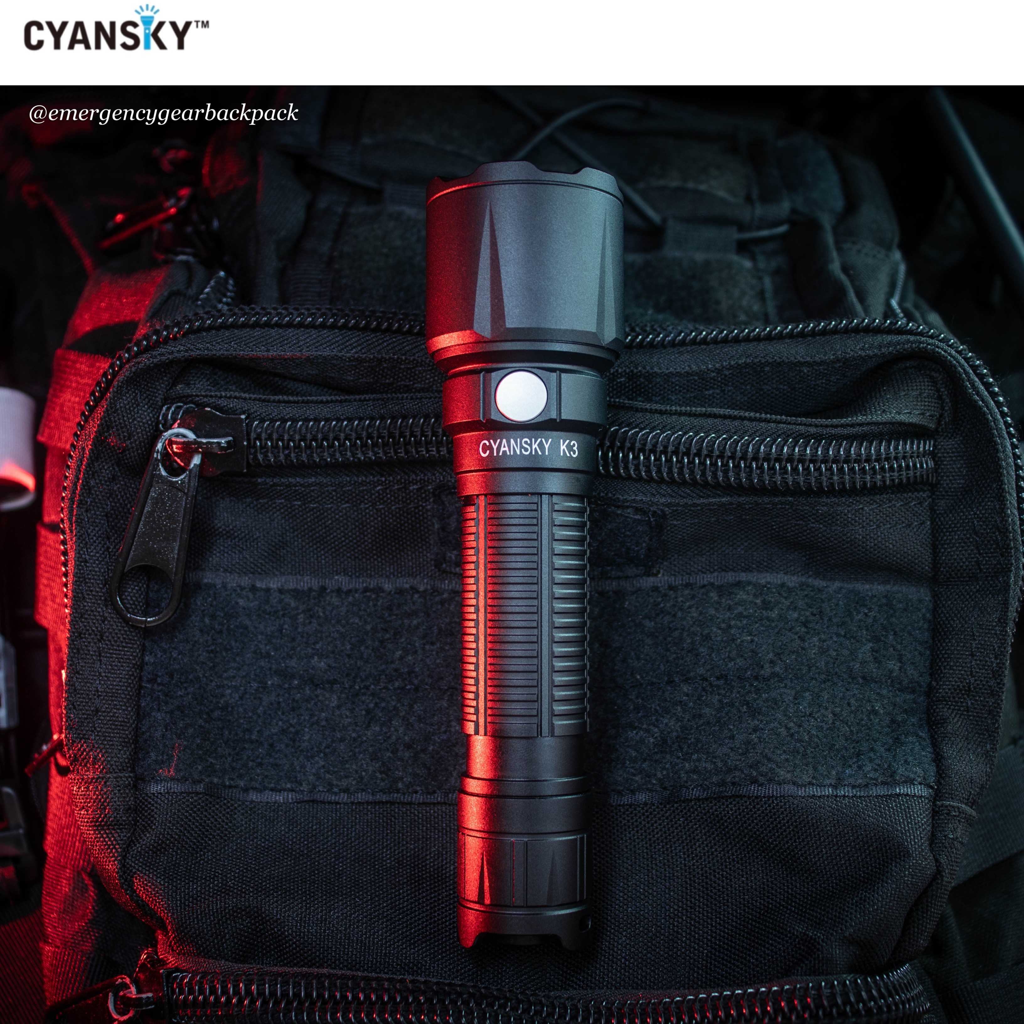 ไฟฉายแทคติคอล Cyansky K3 V2.0 Tactical Flashlight 2000Lumens  700M