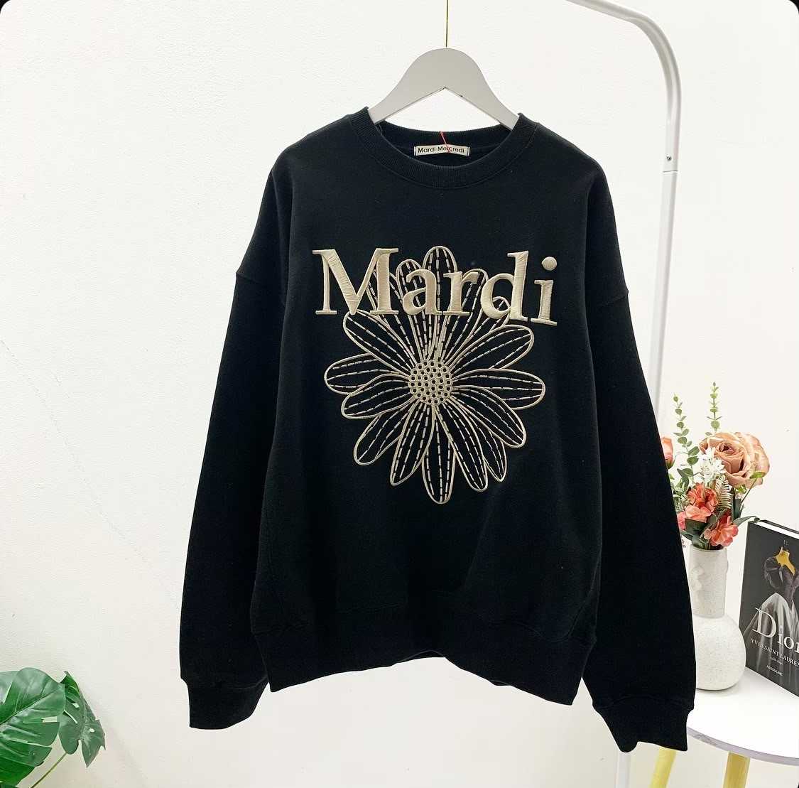 Mardi Flower Sweatshirt (Black/Gold) แบบปัก
