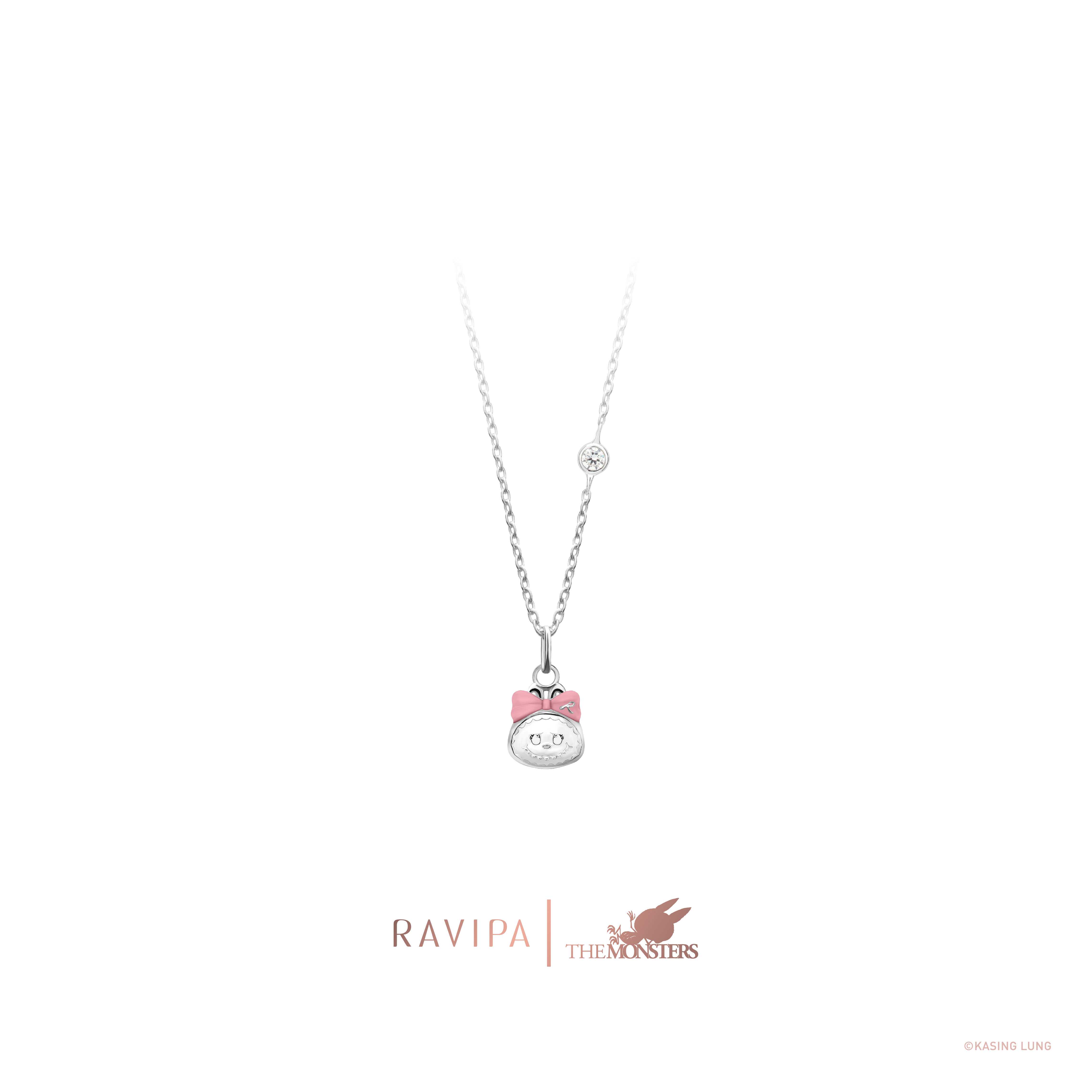 Labubu Baby Heart Diamond Necklace