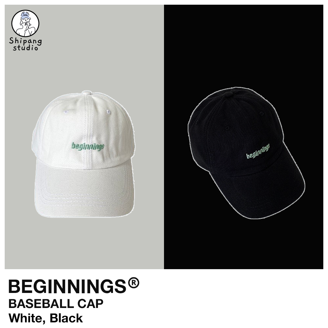 หมวกแก๊ป หมวกเบสบอล ปักลาย beginnings มี 2 สี