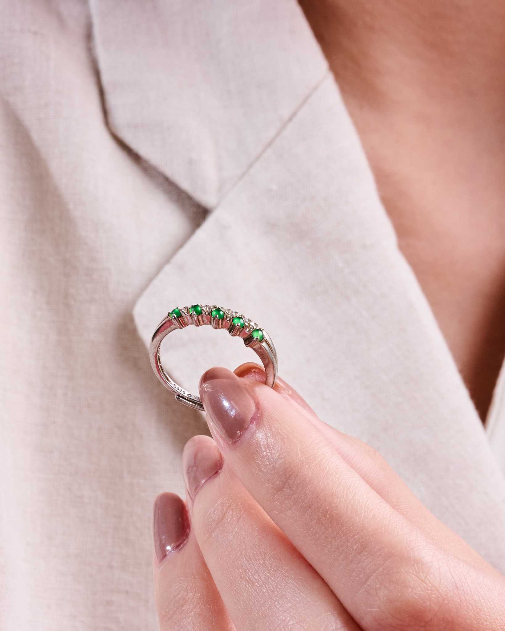 💍 แหวนคริสตัลพลังงาน 💚 หยก / Jade 💚 เงินแท้ 92.5%