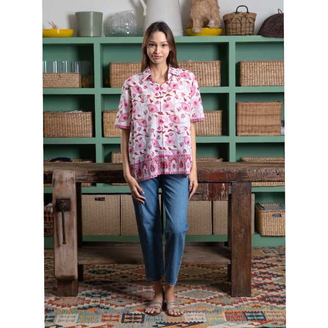 Cotton Shirt (Red, Size SM)