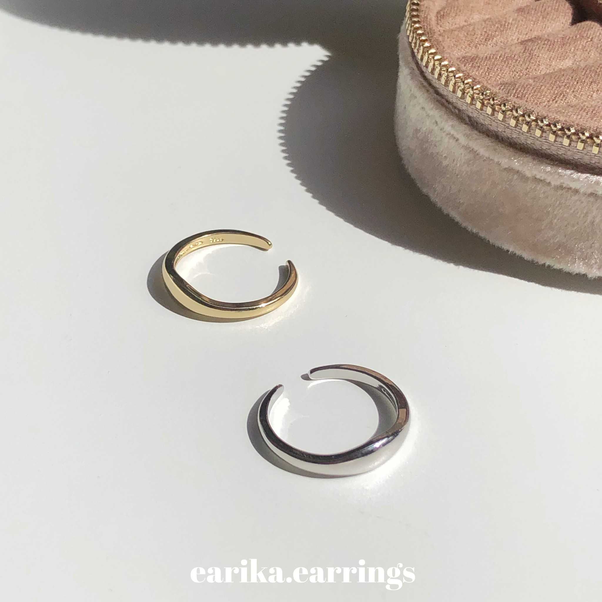 earika.earrings - simple ring (มีให้เลือกสองสี) แหวนเงินแท้ ฟรีไซส์ปรับขนาดได้