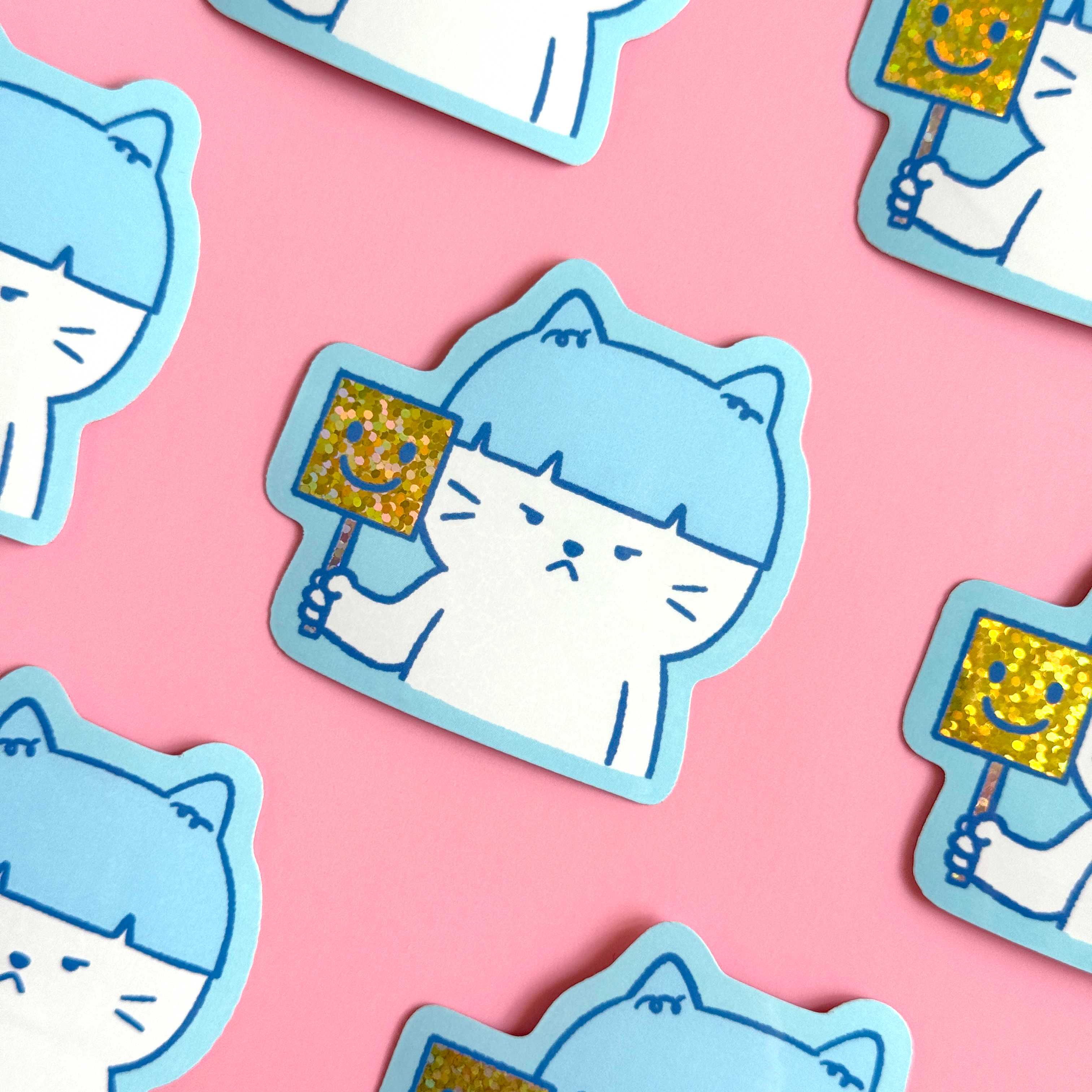 Glitter Sticker สติกเกอร์ - Grumpy Cat