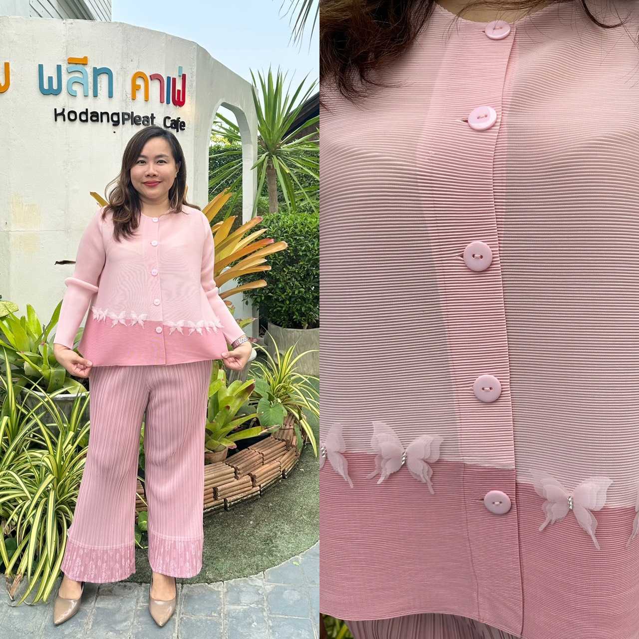 Pleatbynisa เสื้ออัดพลีท A698 เนื้อผ้าPolyester100%