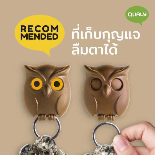 Night Owl Key Holder ที่แขวนพวงกุญแจ ดีไซน์ นกฮูก ที่เก็บกุญแจ ติดผนัง Qualy (ควอลี่)