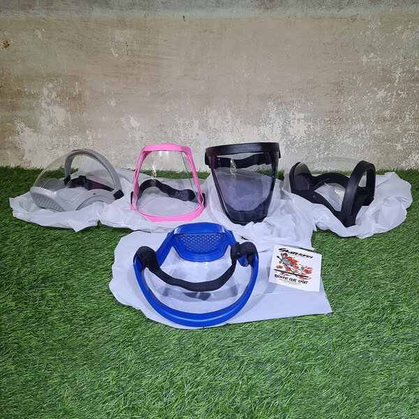 0101 ลด50% face shield ออกกำลังกาย คลุมทั้งหน้า ป้องกันละอองฝอย Airborne ระบายอากาศด้านล่าง