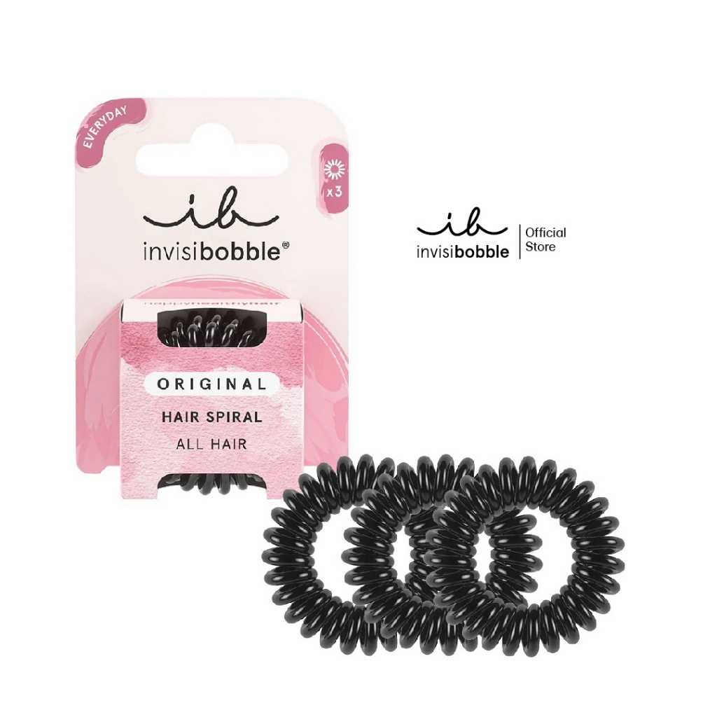 invisibobble ยางรัดผม ผมไม่เป็นรอย รุ่น Original สี True Black (NEW PACKAGE)(1 กล่องบรรจุ 3 ชิ้น)