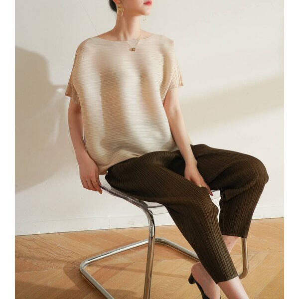 Restock!! 2MUAY BASIC รุ่น GJO2953 เสื้อผู้หญิง เสื้อพลีทคุณภาพ FREE SIZE BOAT NECK PLEATED TOP
