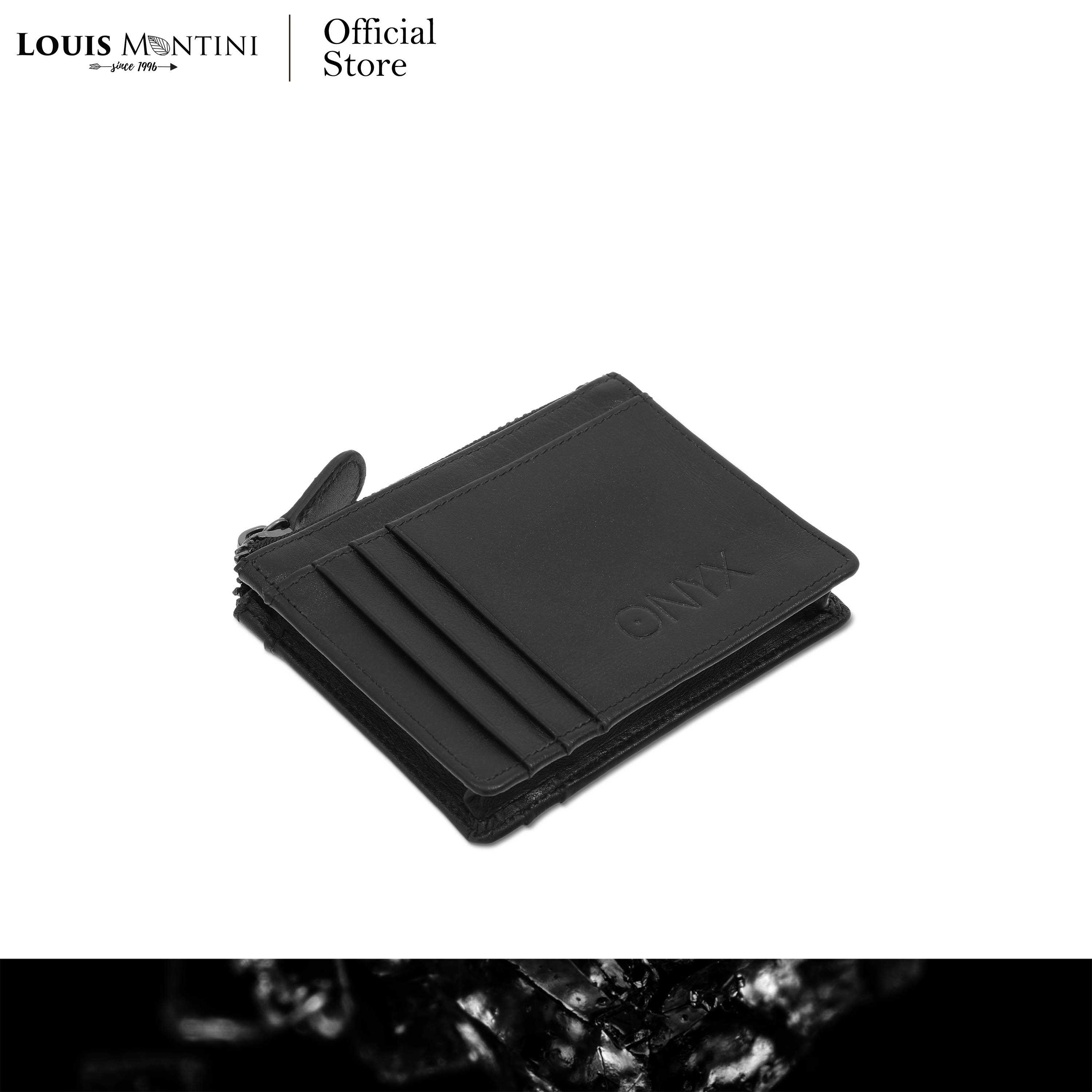 Louis Montini (ONYX) กระเป๋าใส่บัตรหนังแท้ และ กระเป๋าเหรียญ กระเป๋าสำหรับผู้ชาย ONX11