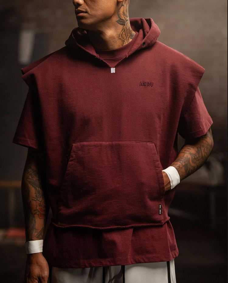 ฮู้ดแขนกุด ASRV #3 / ผ้าคอตตอน ผ้านิ่มใส่สบาย ไม่อมเหงื่อ ระบายอากาศได้ดี