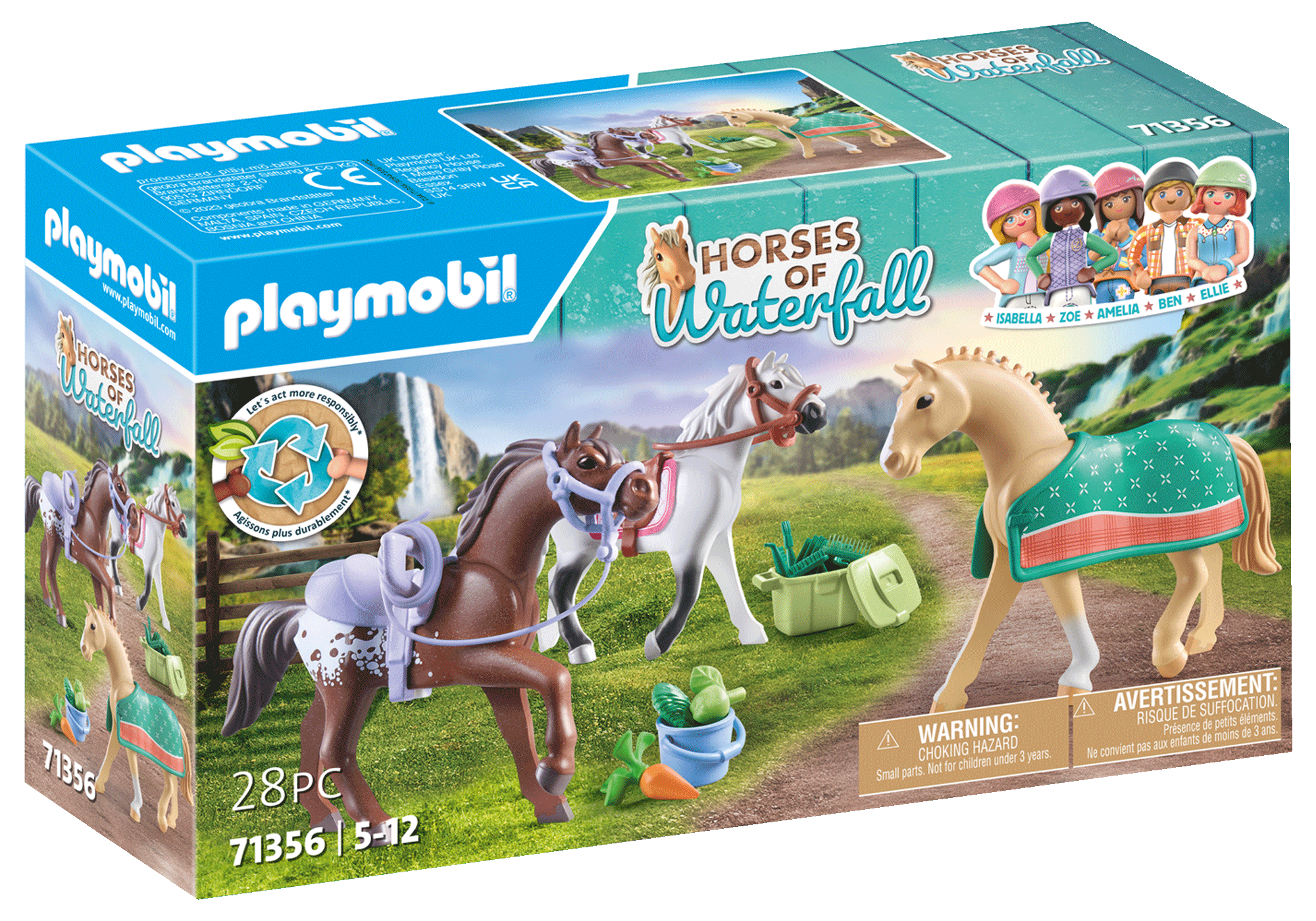 Playmobil ม้าแห่งวอเตอร์ฟอลล์ ม้าสามตัวพร้อมอานม้า PM-71356-24