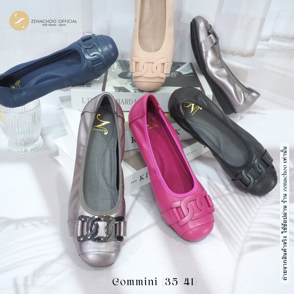 ทรงปกติ:เปลี่ยนไซส์ได้-ไม่รับคืน Zenachoo รุ่น Gommini สูง 1 นิ้ว รองเท้าหนังแกะแท้ หัวตัดหน้ากว้...