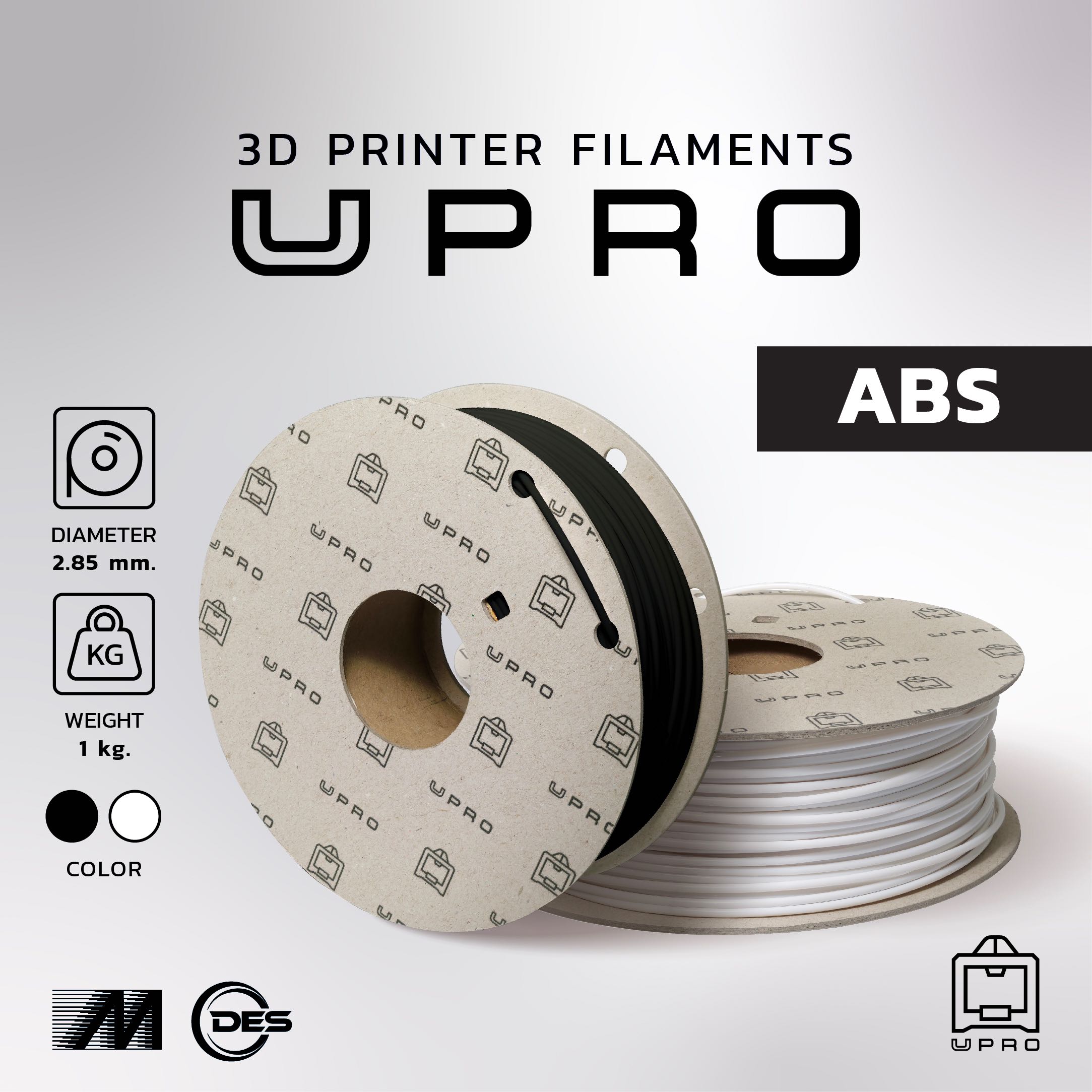UPRO ABS 2.85 mm. Black, White Color