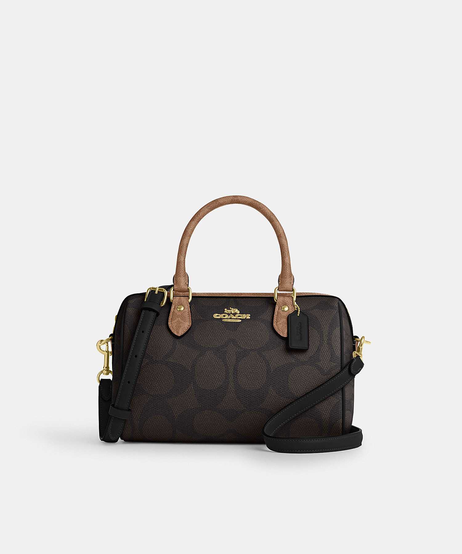 COACH ROWAN SATCHEL BAG IN BLOCKED SIGNATURE CANVAS CY679 IMXI8