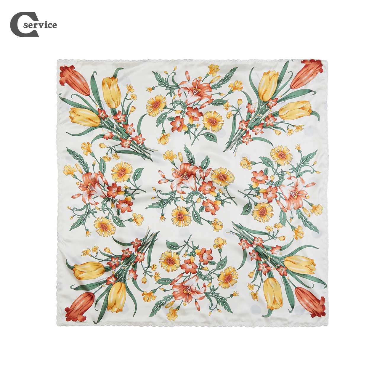 POLKADOT DOUBLE SIDED SCARF (OFF WHITE) NO.15