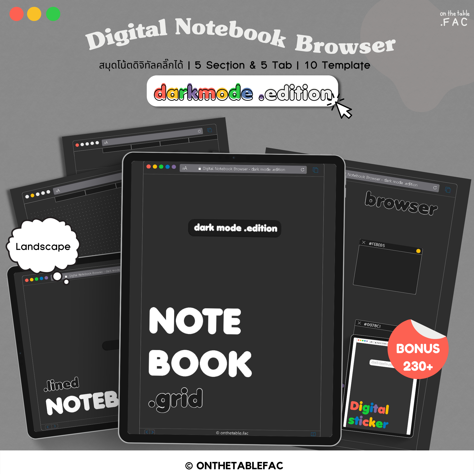 Digital Notebook Browser - Dark mode .edition