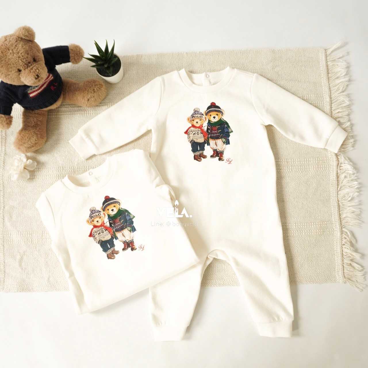 Polo Bear Fleece Coverall (White)