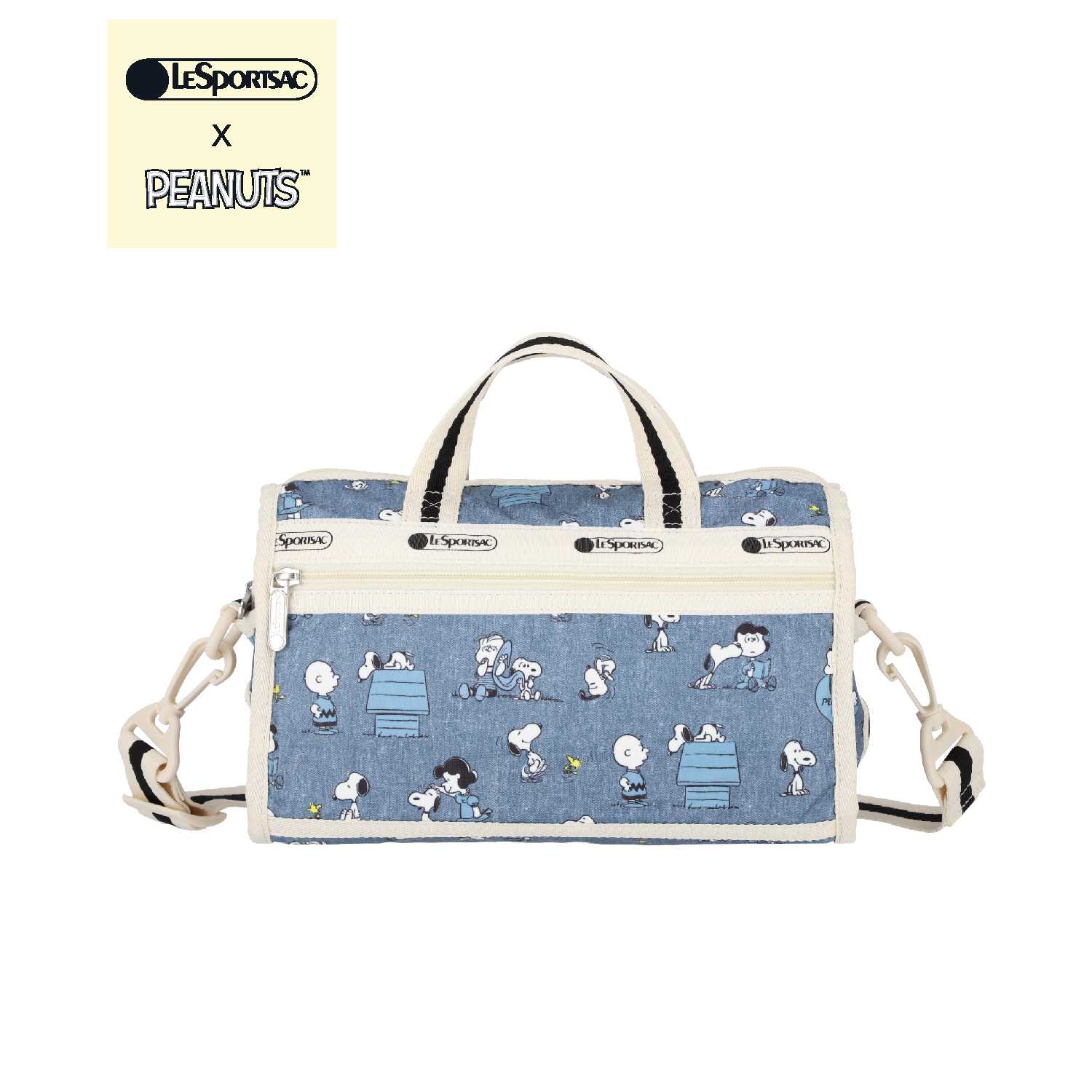 LeSportsac Deluxe Mini Duffle Bag กระเป๋าสะพายไหล่ใบเล็ก Style 1594 Lesportsac x Peanuts