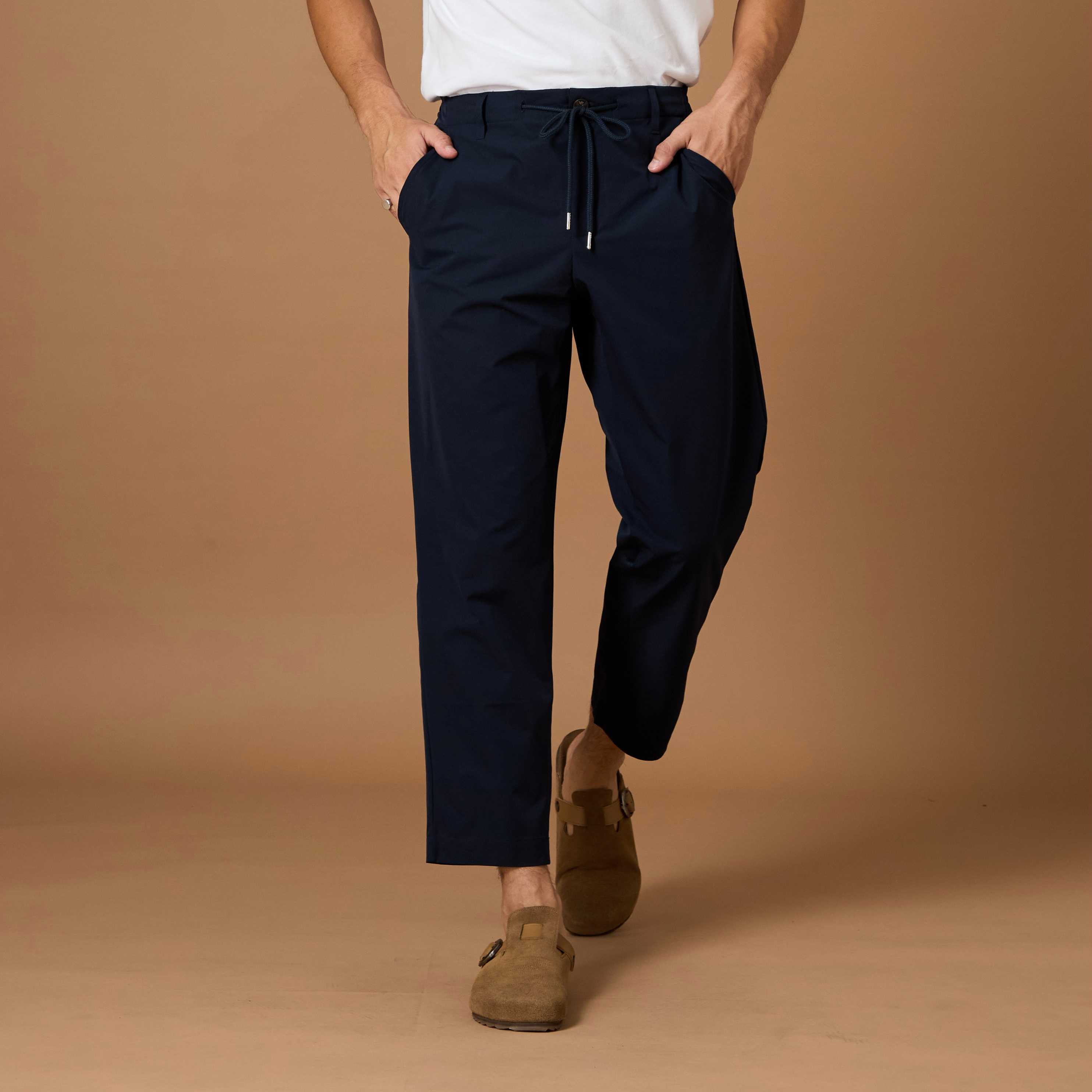 LUKAS NYLON EASY PANTS - DARK BLUE