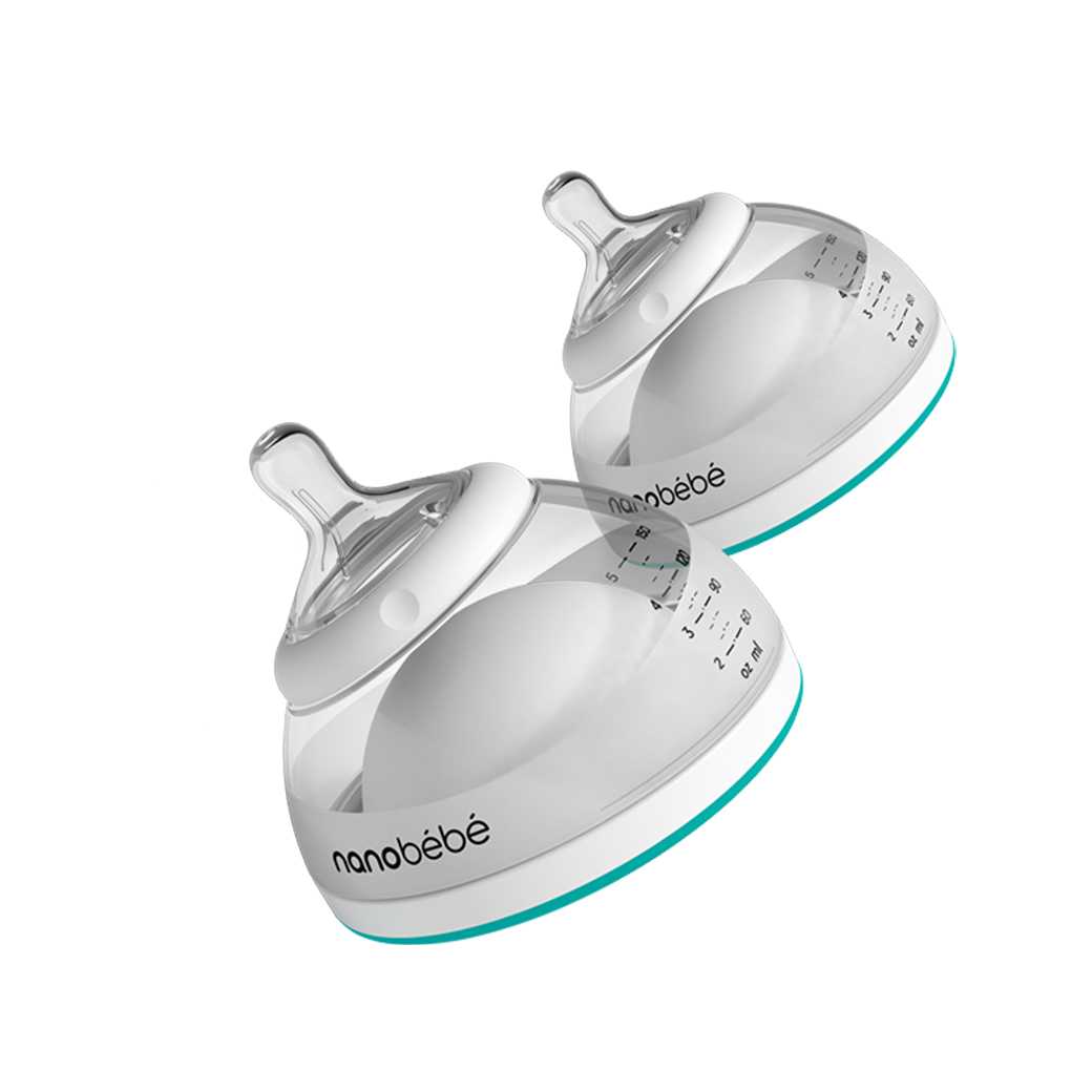 Nanobebe - Breastmilk Bottle Twin-Pack – Teal 5oz แพคคู่ ขวดนมเสมือนนมแม่