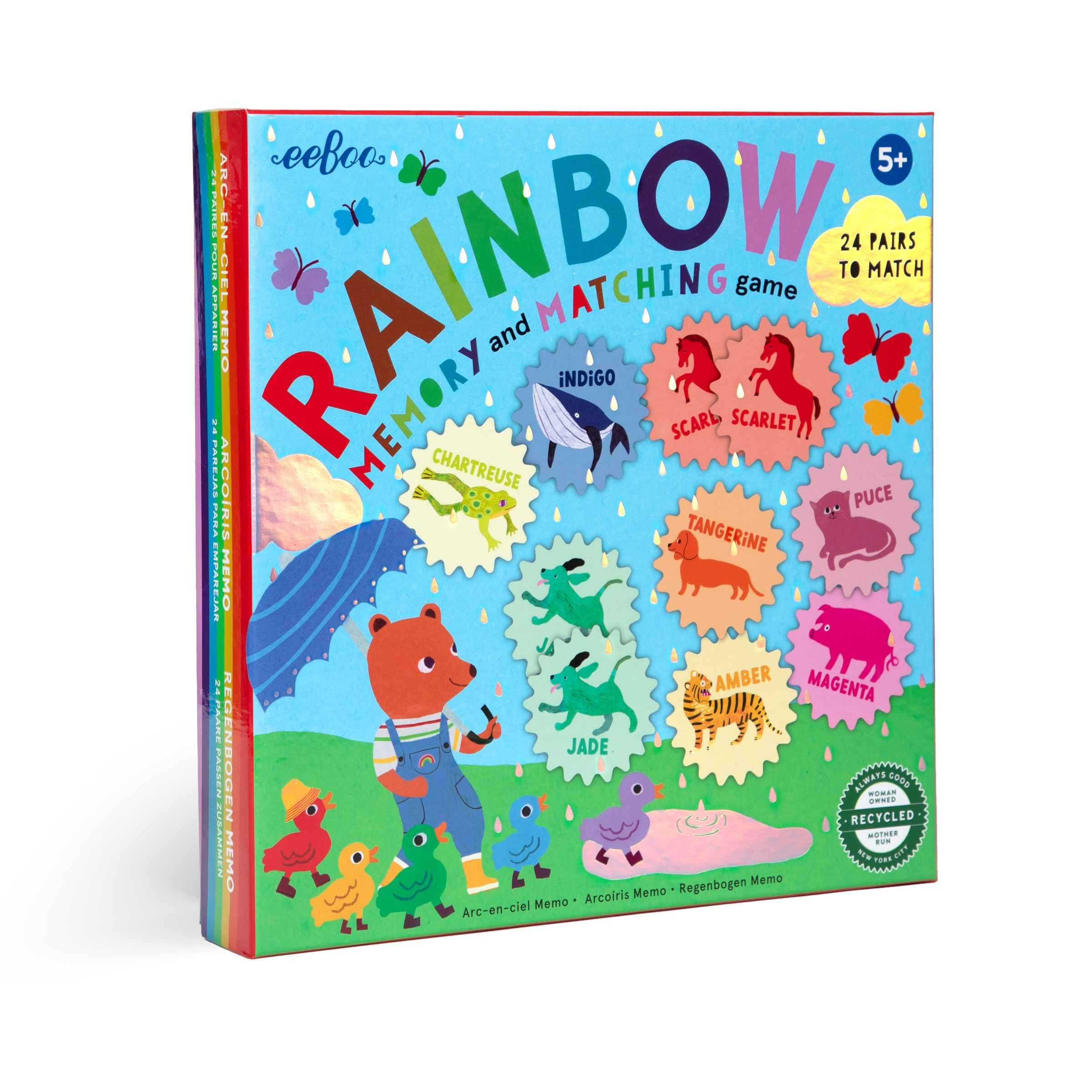 eeBoo Rainbow Memory Matching Game เกมทดสอบความจำและจับคู่ ภาพสัตว์ในรูปแบบสีต่างๆ
