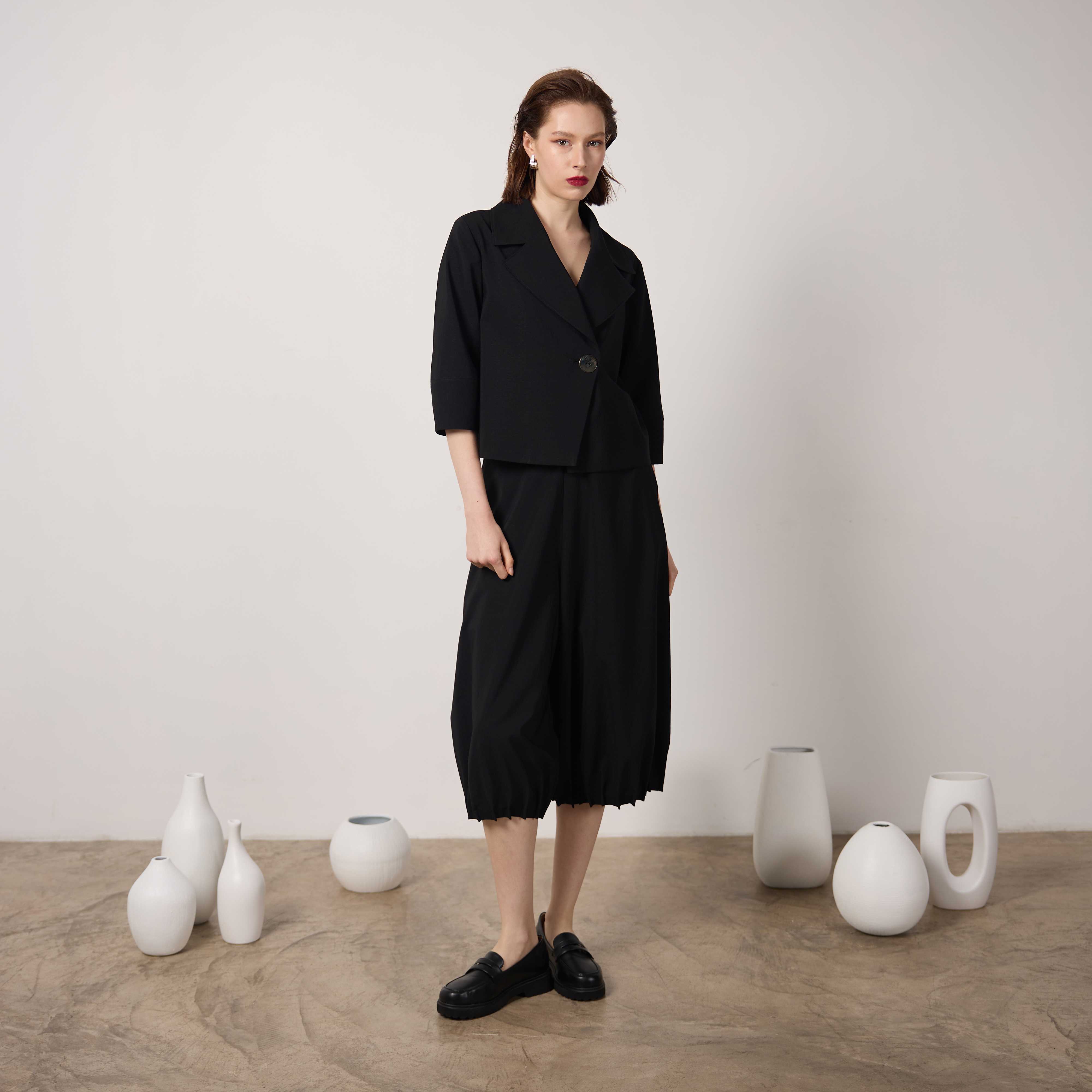 CKB ELASTIC-HEM PLEATED CULOTTE