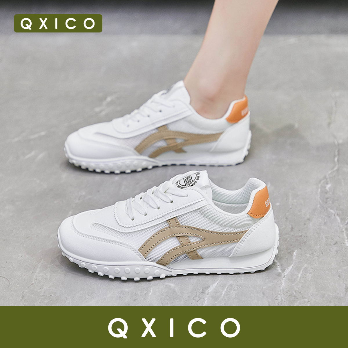 Qxico รุ่น QZ180 ใหม่ล่าสุด รองเท้าผ้าใบแฟชั่นผ้าตายข่าย ใส่สบาย ระบายกาศได้ดี