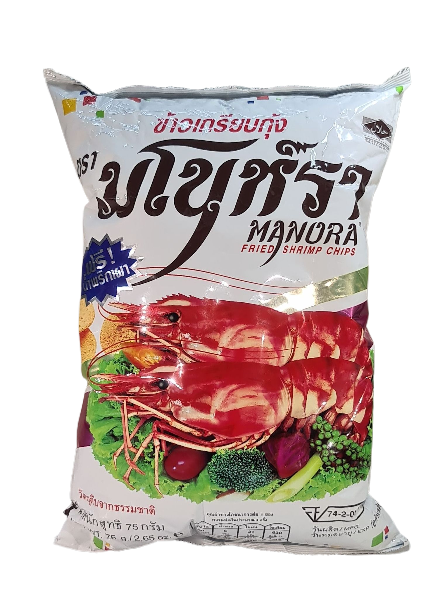 ขนม ข้าวเกรียบกุ้ง มโนห์รา75กรัม