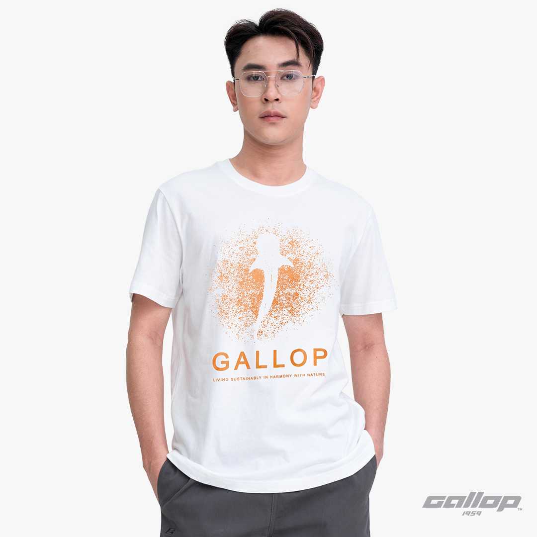 GALLOP : Graphic Tee เสื้อยืดพิมพ์ลาย ผ้าคอตตอนผู้ชาย รุ่น GT9158 สี White - ขาว / ราคาปกติ 890.-
