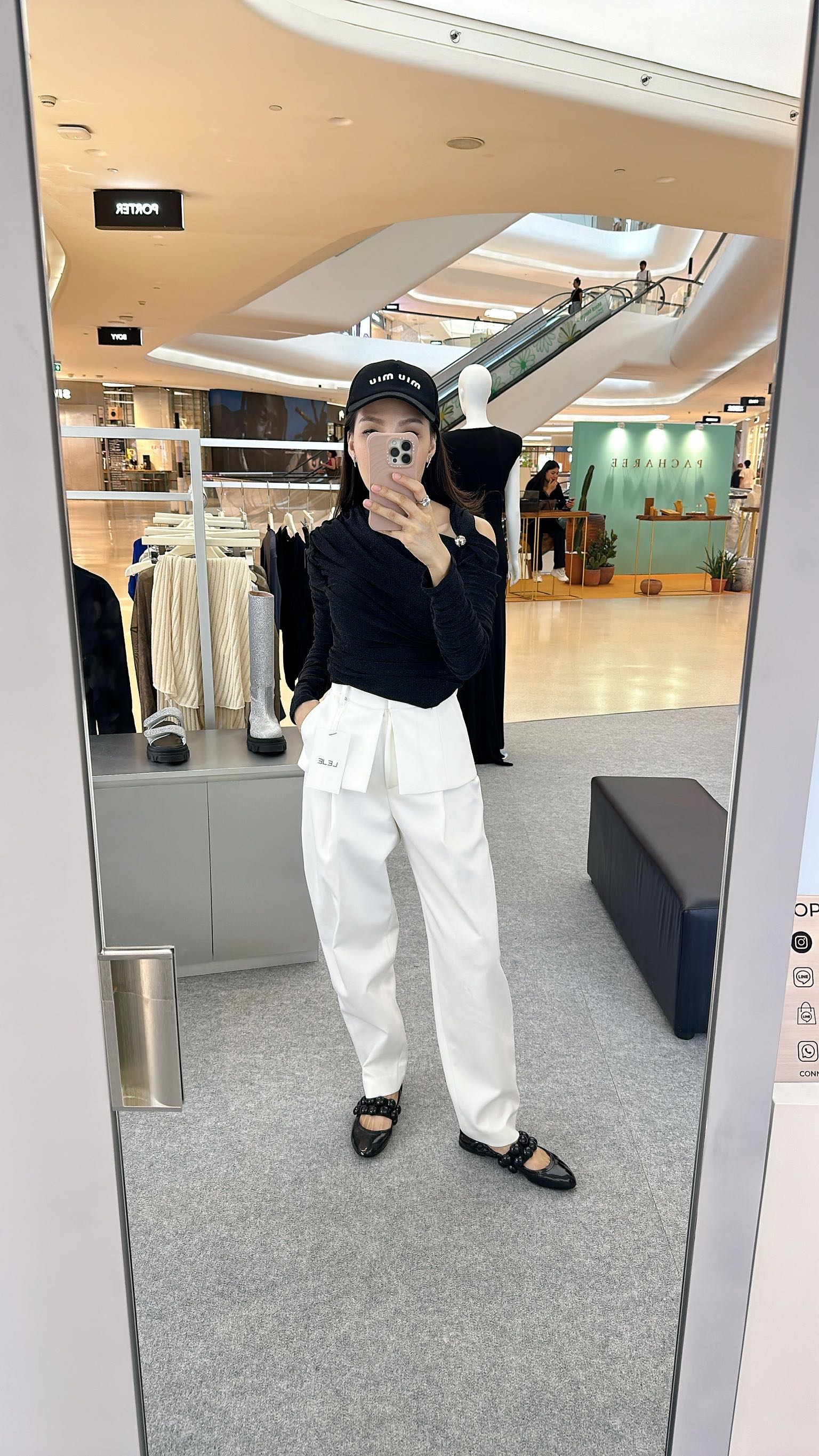 Leje Layered Ci garette Pants - White