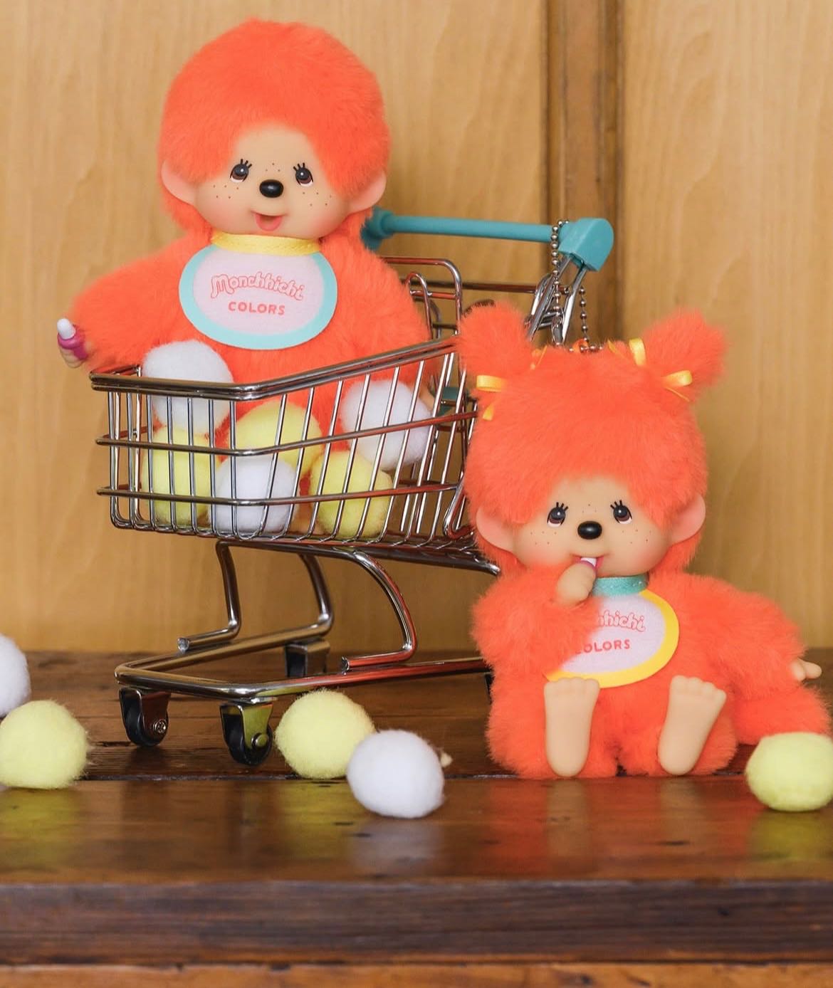 New Sekiguchi Monchhichi Colors Keychain-Orange  ‎5.5 x 8.5 x 13.5 cm