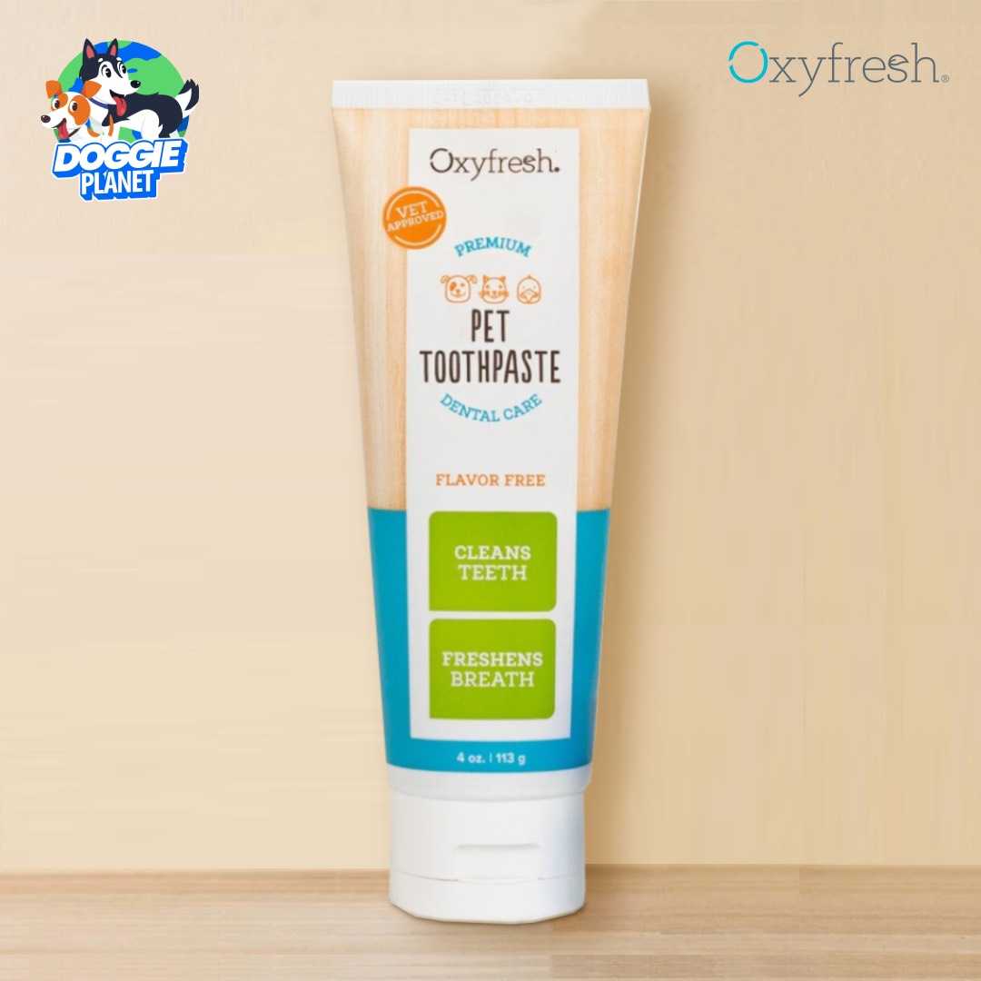Oxyfresh ยาสีฟันเจลดูแลช่องปากสุนัขแมว | ลดกลิ่นปาก ขจัดพลัค หินปูน ไร้กลิ่นรส ไม่ต้องใช้แปรง 113 ก.