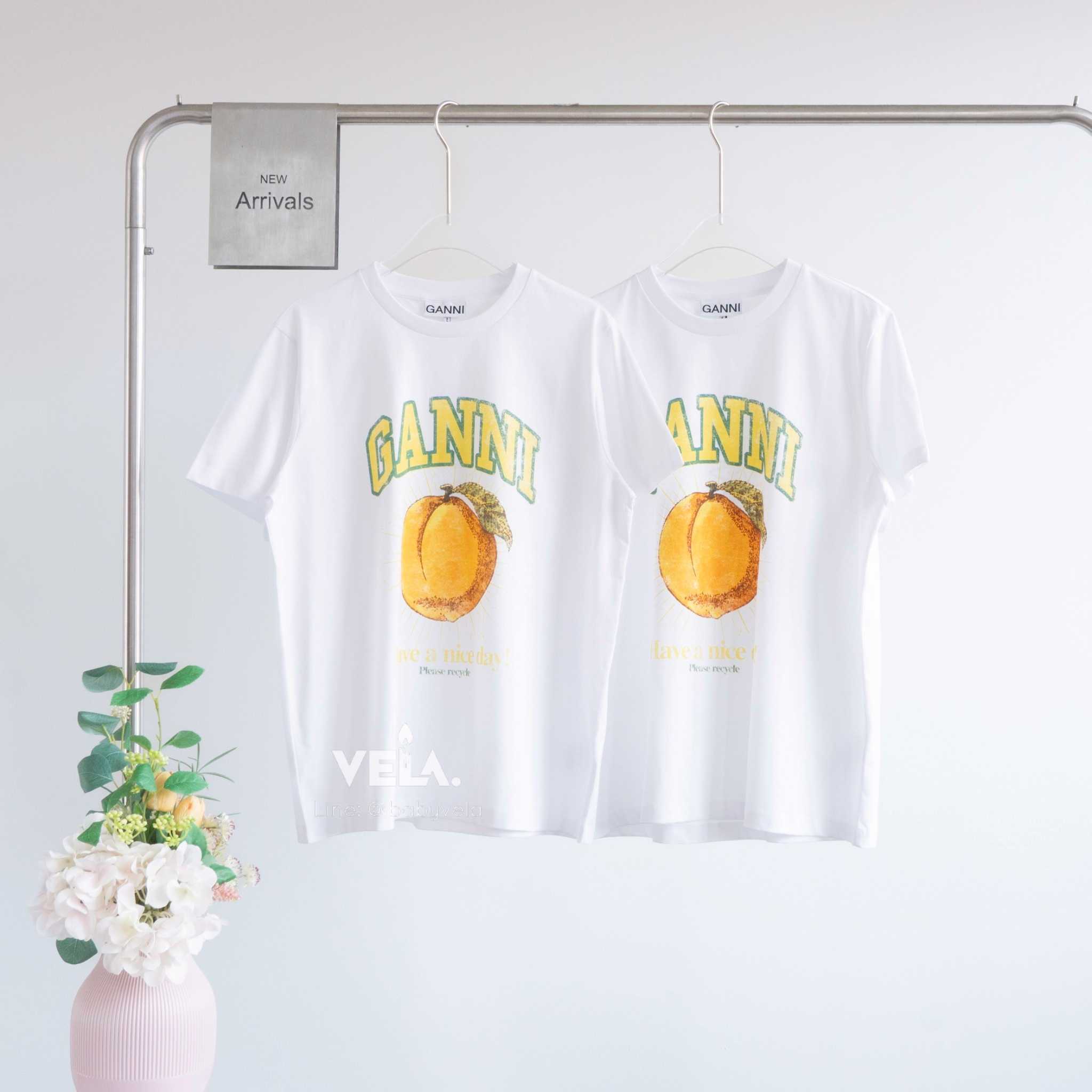Ganni W Relaxed Peach T-Shirt (White)