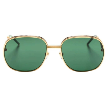CASABLANCA SQUARE METAL SUNGLASSES WITH SOLID LENS