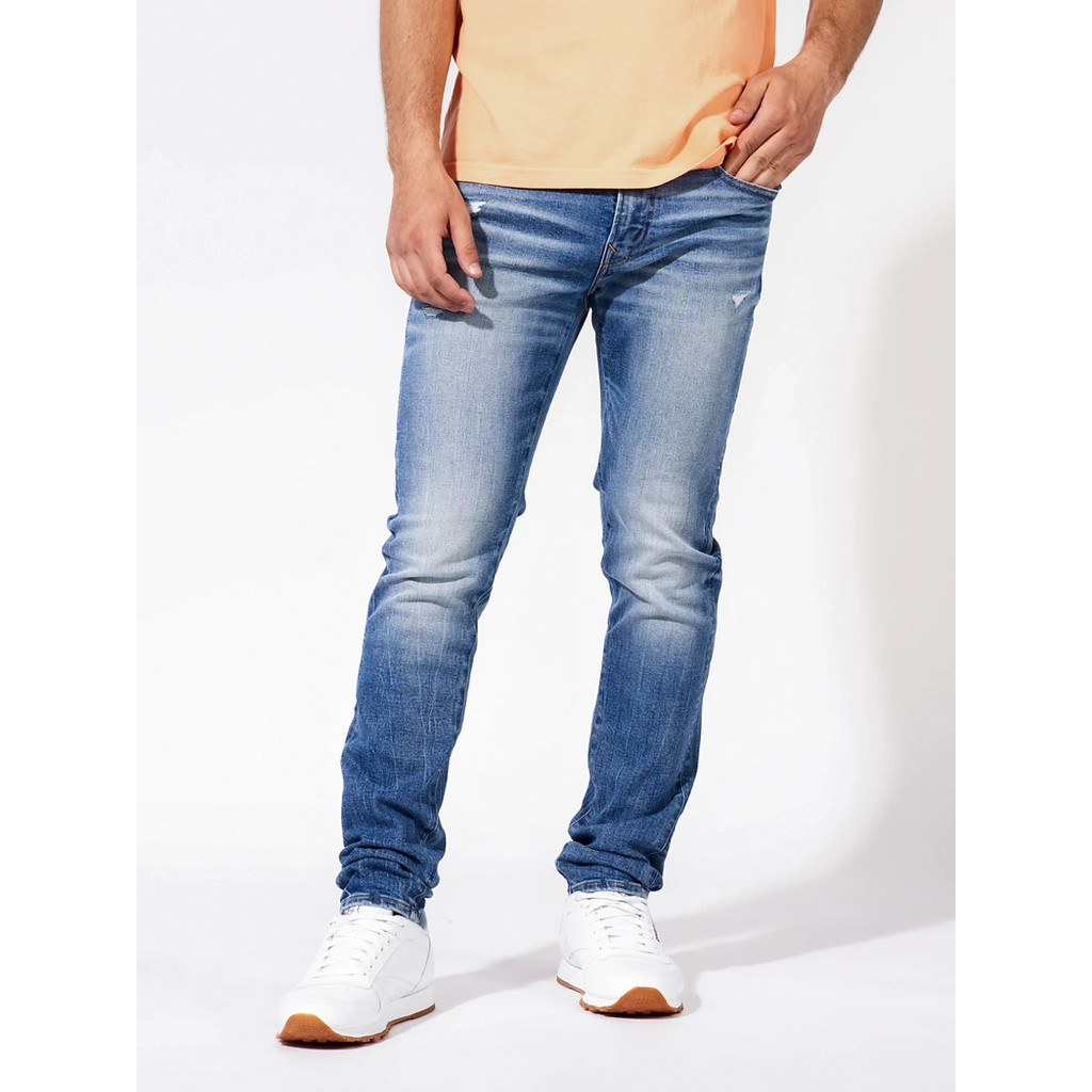 American Eagle กางเกงยีนส์ผู้ชาย BULLETHOLES SKINNY FIT สี BLUE - 011-6307-936