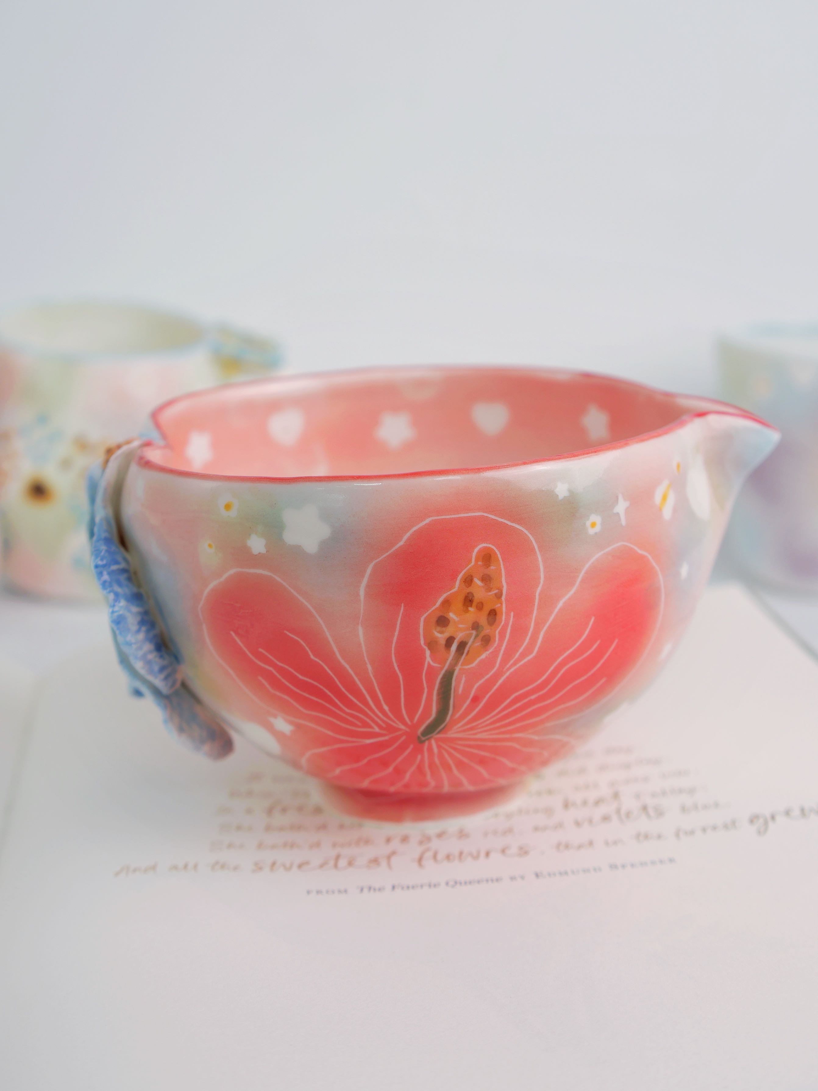red hibiscus matcha bowl